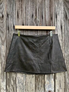 Altar’d State Black Faux Leather Mini Skirt size large
